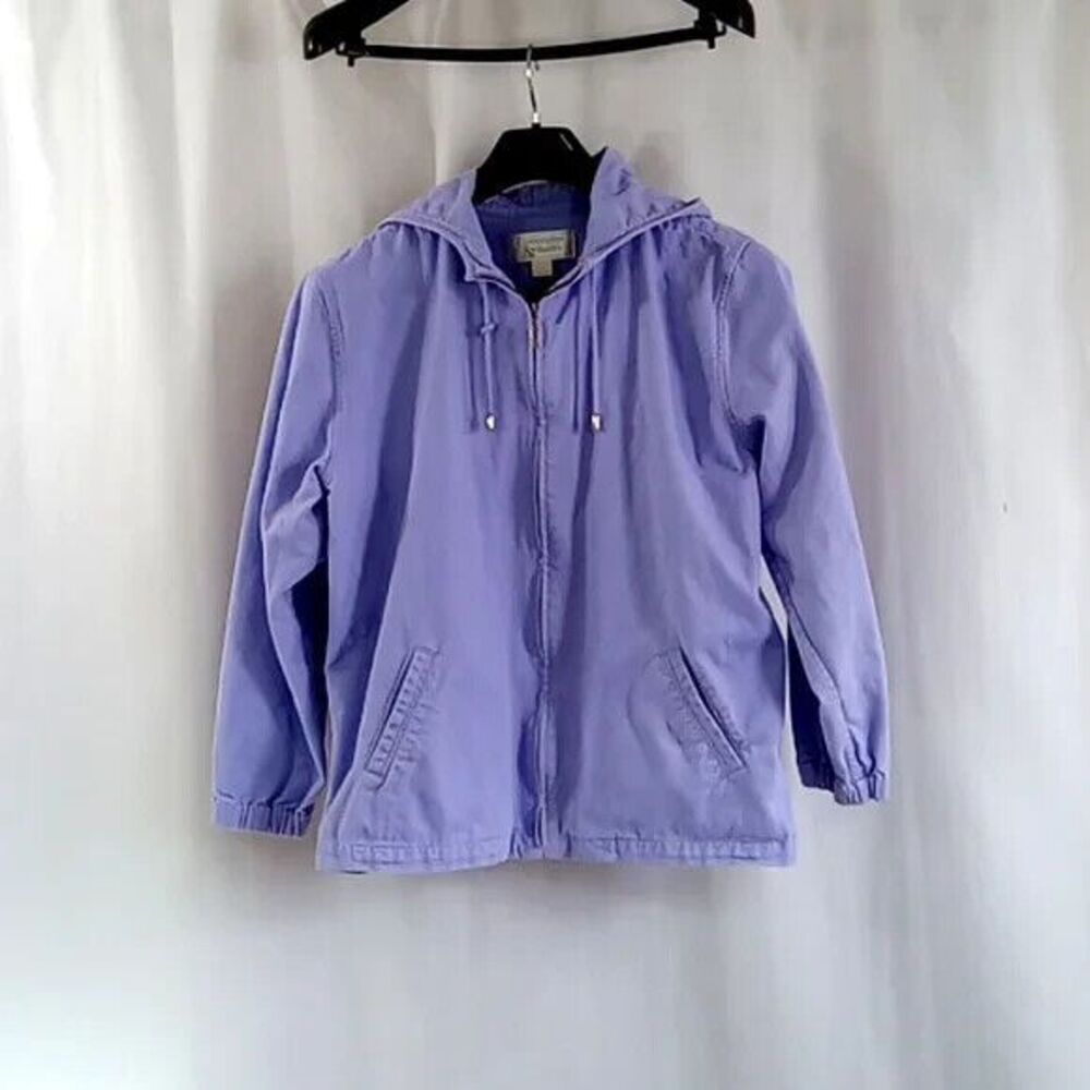 Christopher & Banks size large purple jacket Zipper closure *